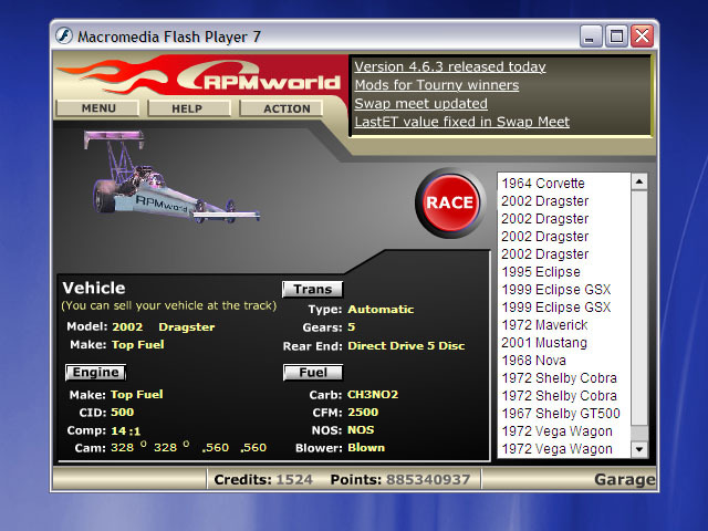 RPMworld: Virtual Drag Racing Screenshot